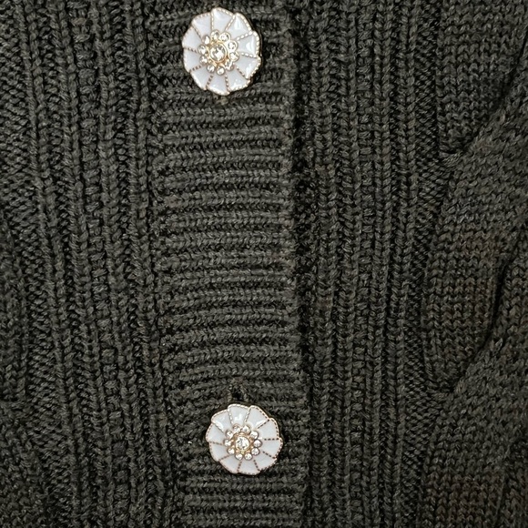 French Connection Lissie Cable Knit Cardigan Women’s Small Soft Cozy Preppy New - Picture 6 of 14